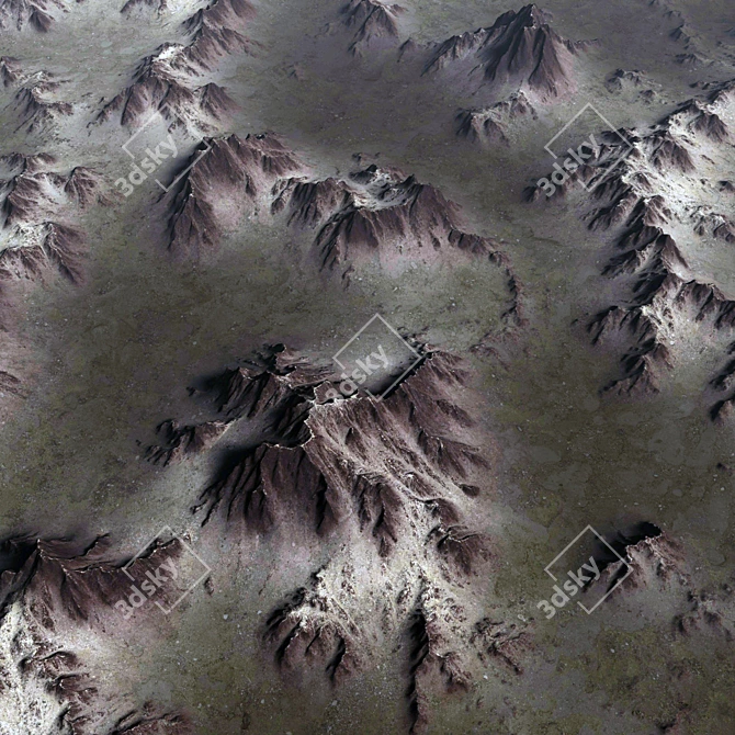 High-Res Snowy Mountain Terrain 3D model image 3