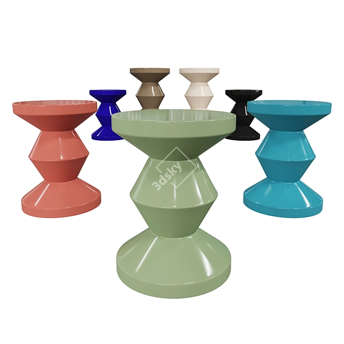 Versatile Zig Zag Stool Table 3D model image 4