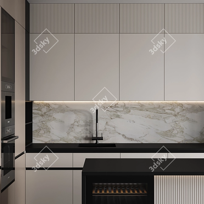 Customizable Modern Kitchen Design 3D model image 4