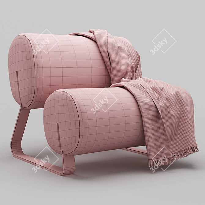  Modern Marshmallow Roll Accent Chair 3D model image 2