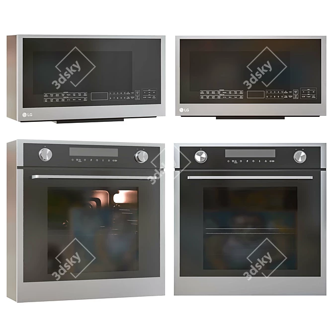 5-Piece LG Kitchen Appliance Set 3D model image 5