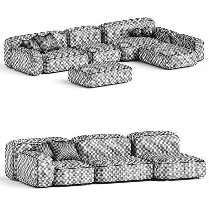 Modular Ribble 3 Sofa Divan 3D model image 4