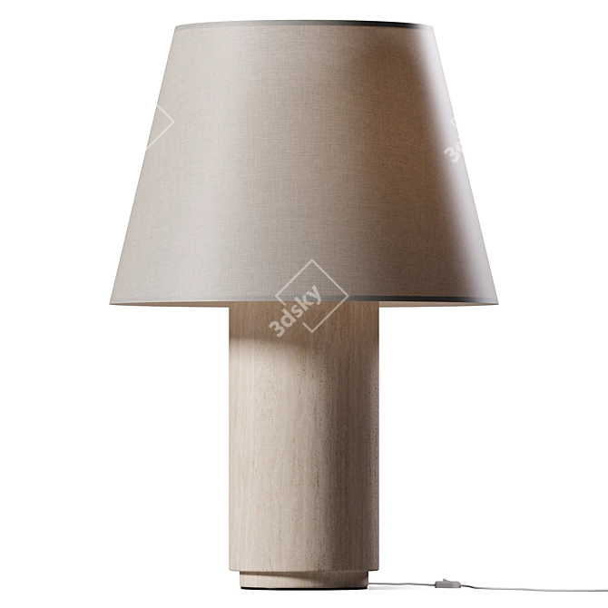 Colin King Travertine Accent Lamp 3D model image 1