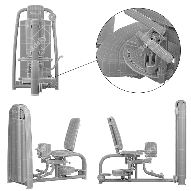 Technogym Selection 700 Ab-Abductor 3D model image 6