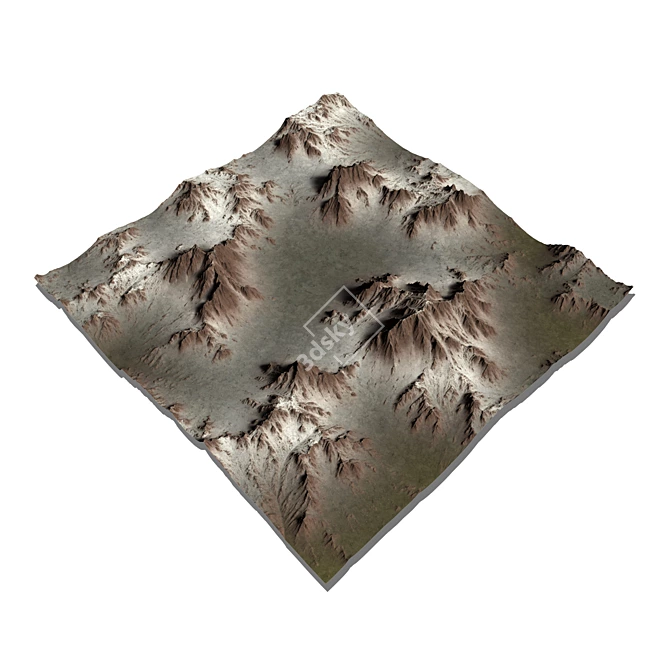 Snow-Capped Mountain 3D Model 3D model image 1