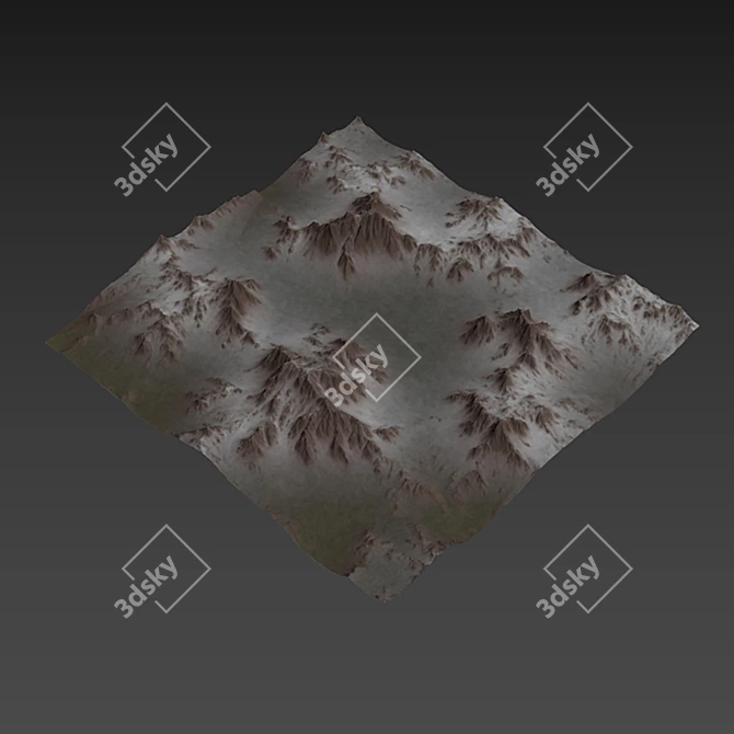 Snow-Capped Mountain 3D Model 3D model image 5