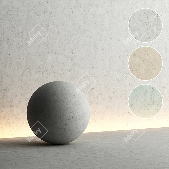 PBR Textured Decorative Plaster Panels 3D model image 1