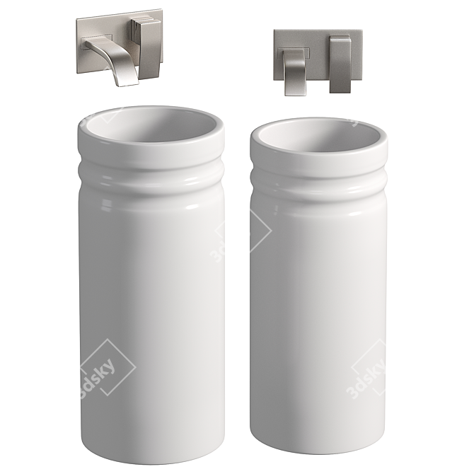 Modern Ode Freestanding Basin 3D model image 1