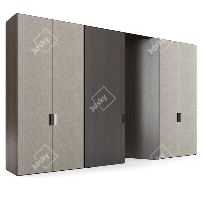 Modern Pivot Door Wardrobe System 3D model image 2
