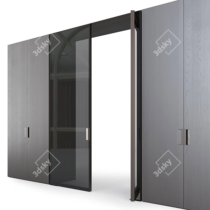 Modern Pivot Door Wardrobe System 3D model image 3