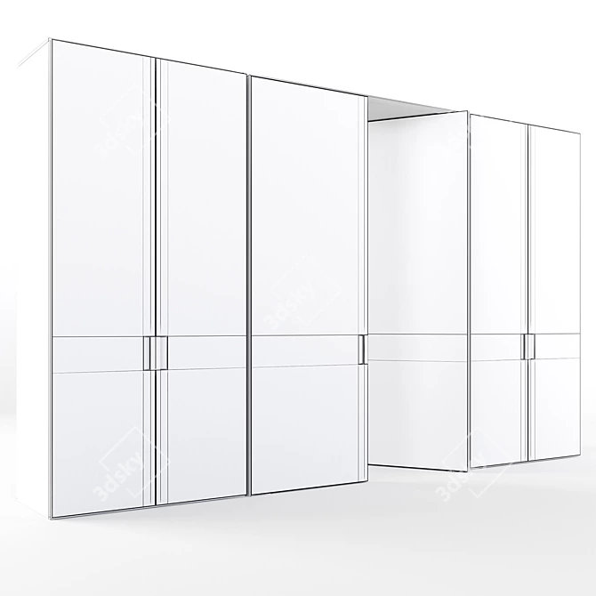 Modern Pivot Door Wardrobe System 3D model image 7