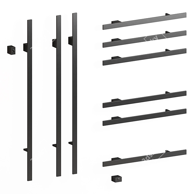 I Ching Towel Rails - Sleek Models 3D model image 1