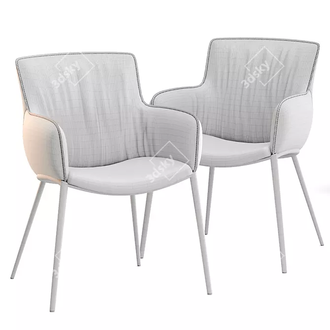 Elegant Rhonda Dining Chair by Cattelan Italia 3D model image 2