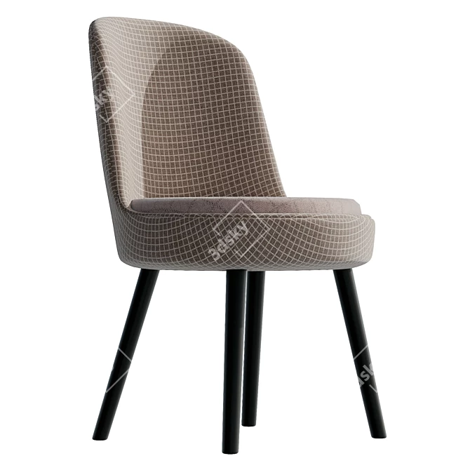 Modern Upholstered Rhys Side Chair 3D model image 4