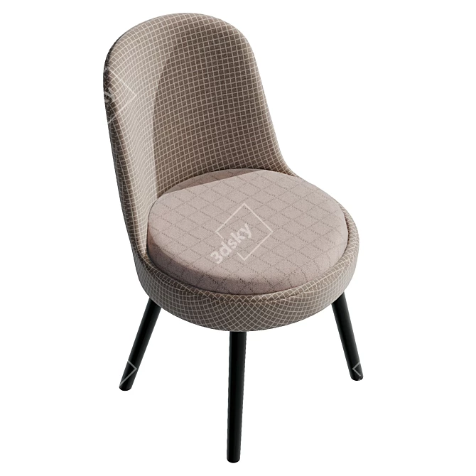 Modern Upholstered Rhys Side Chair 3D model image 5