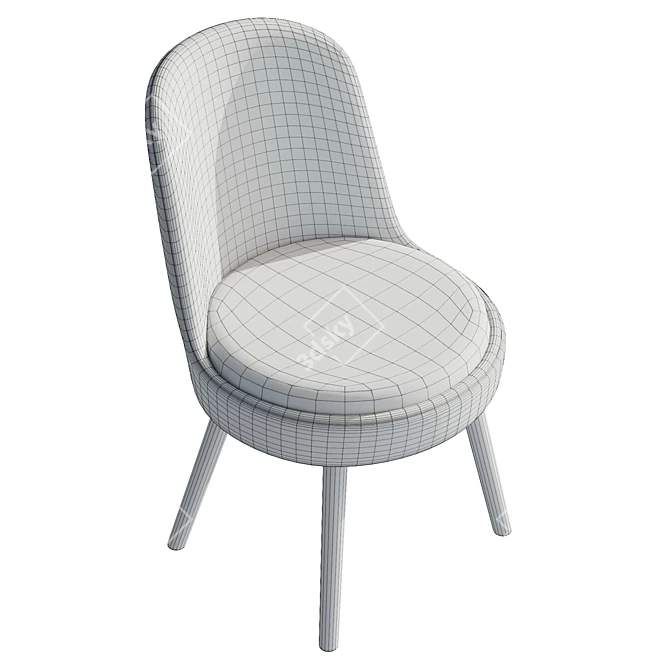 Modern Upholstered Rhys Side Chair 3D model image 6