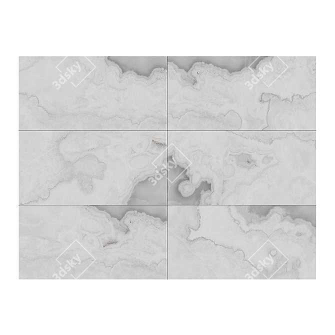 Luxury Onyx Grey Ceramic Tile 3D model image 2