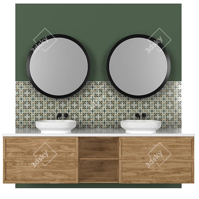 Modern Bathroom Furniture Set 2016 3D model image 1