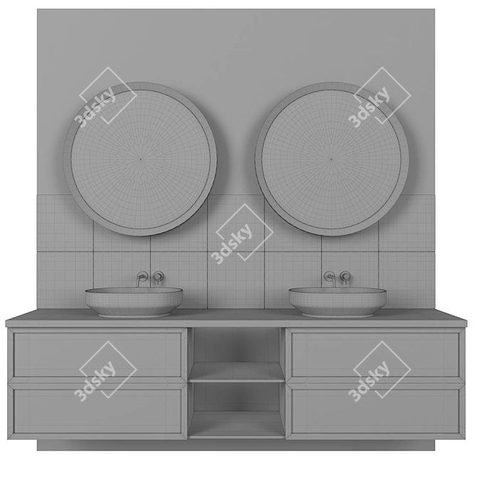 Modern Bathroom Furniture Set 2016 3D model image 3