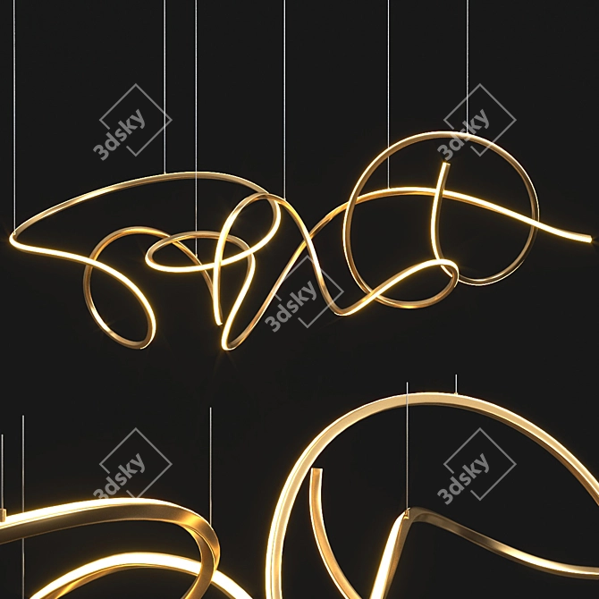 Elegant Inari Chandelier Light 3D model image 2