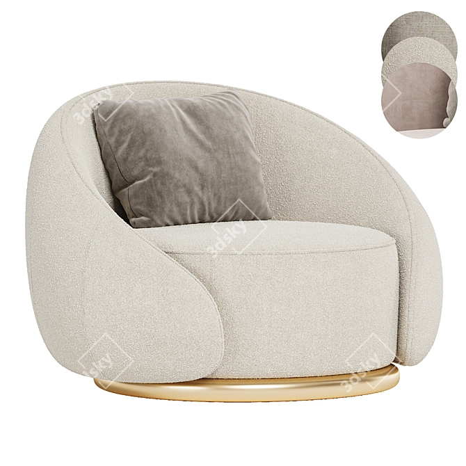 Sculptural Abbracci Armchair, Modern Design 3D model image 1