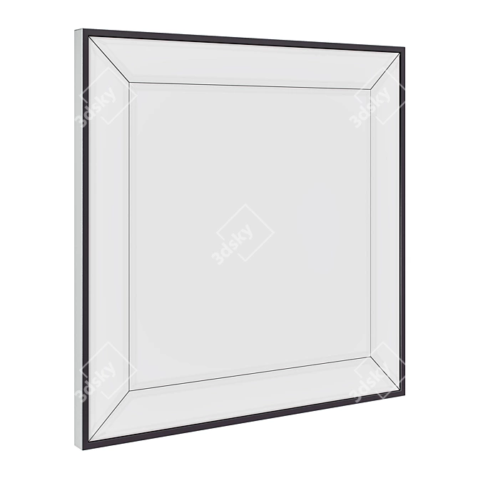 Square Mirror with Segments 3D model image 1