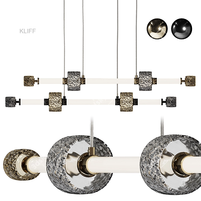 ODEON LIGHT KLIFF Chandelier Set 3D model image 1