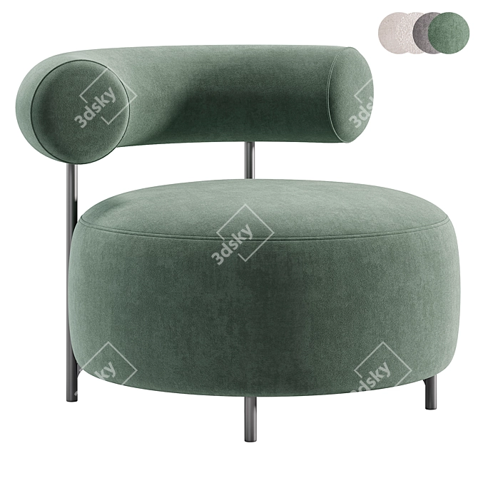 Contemporary Bon Bon Armchair Collection 3D model image 1