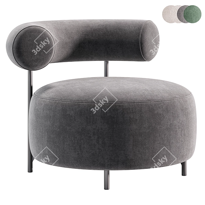 Contemporary Bon Bon Armchair Collection 3D model image 2