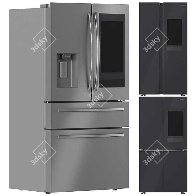 Samsung Smart Refrigerator Collection 3D model image 1