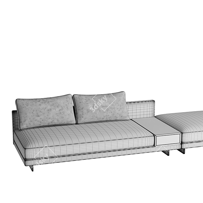 Modern Open-End Sofa Side Table 3D model image 2