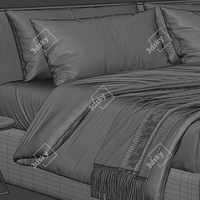 Modern Camille Bed 3D Model 3D model image 3