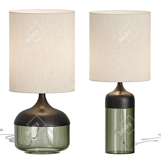 Elegant Stephe Glass Table Lamps 3D model image 1