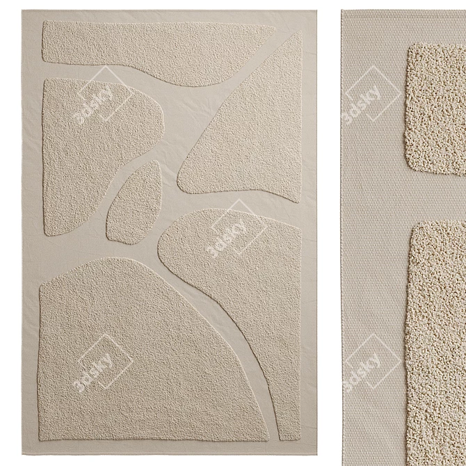 Benuta Isla Beige Cotton Rug 3D model image 2