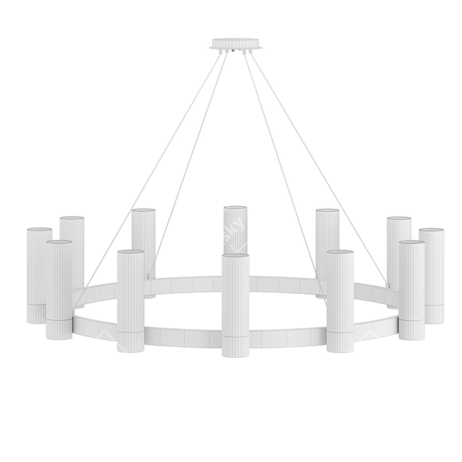 Castro Alabaster Chandelier in Brass 3D model image 2