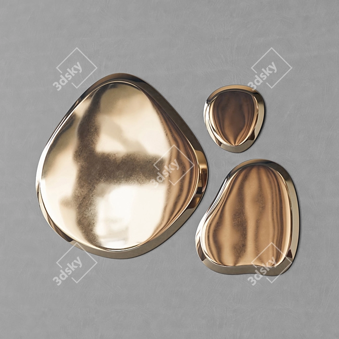 Abstract Wall Mirror Sculpture D&Z 3D model image 3