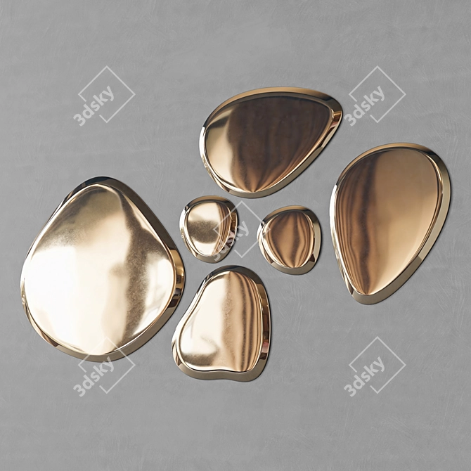 Abstract Wall Mirror Sculpture D&Z 3D model image 4