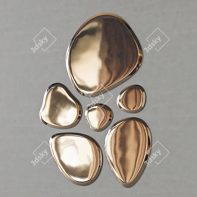 Abstract Wall Mirror Sculpture D&Z 3D model image 5