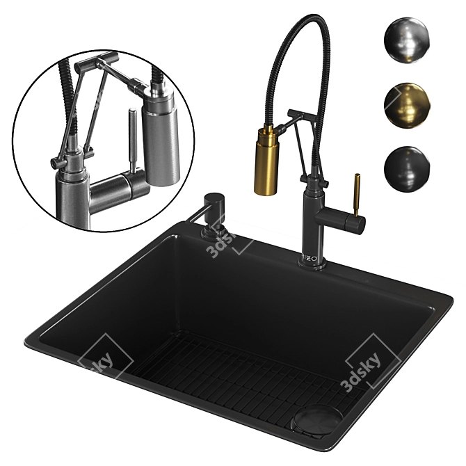 Brizo Kitchen Faucet & Sink 3D model image 1