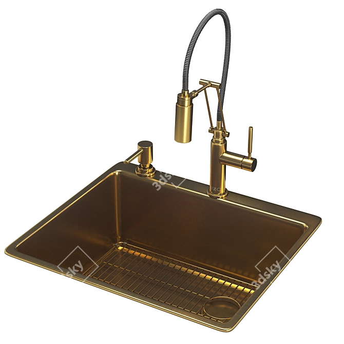 Brizo Kitchen Faucet & Sink 3D model image 3