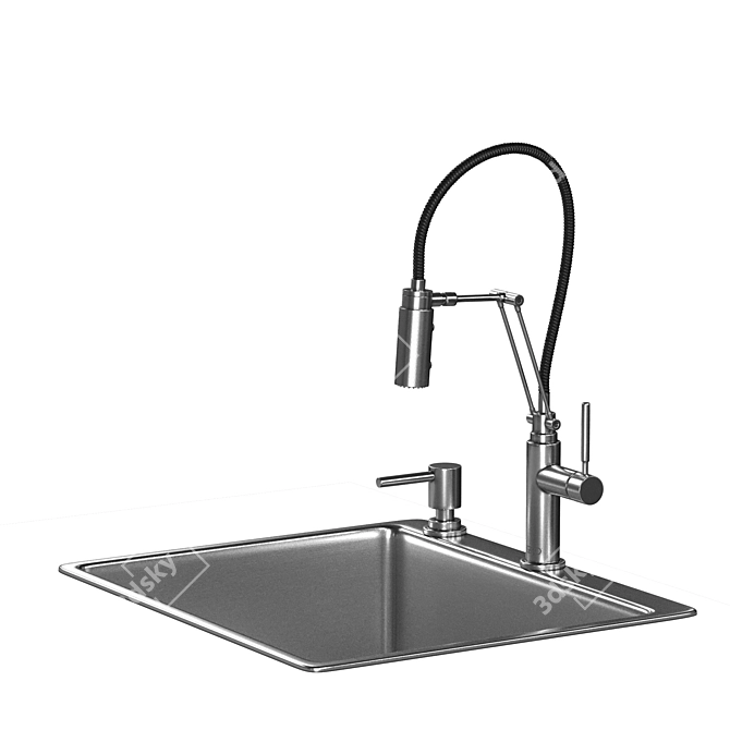 Brizo Kitchen Faucet & Sink 3D model image 5