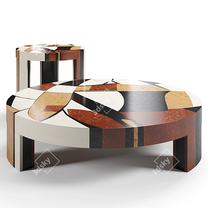 Hommes Studio Austria Wood Marquetry Tables 3D model image 2