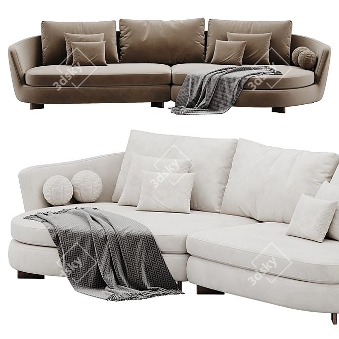 Elegant 2015 Duo Sofa Model 3D model image 3