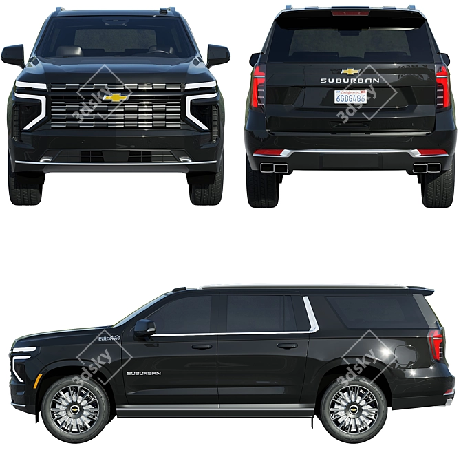 2024 Chevrolet Suburban High Country 3D model image 2