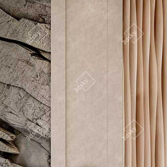 Stone Cliff Wall Panel 3D model image 3