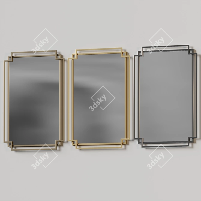 Radiant Reflections Wall Mirror 3D model image 4