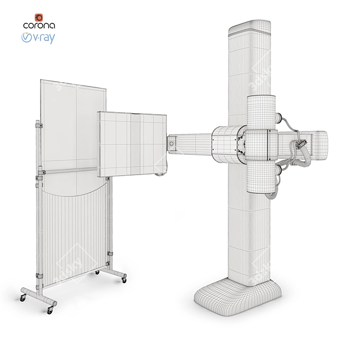 Fluorograph Screen Connector Furniture Systems 3D model image 2