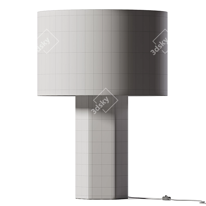 Sleek Wood Table Lamp 3D model image 2