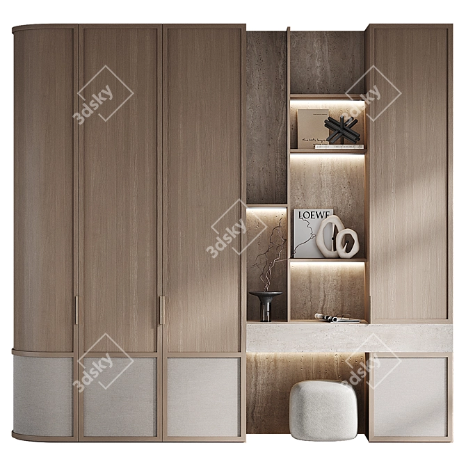 Kushi Decor Wardrobe with Various Inserts 3D model image 1