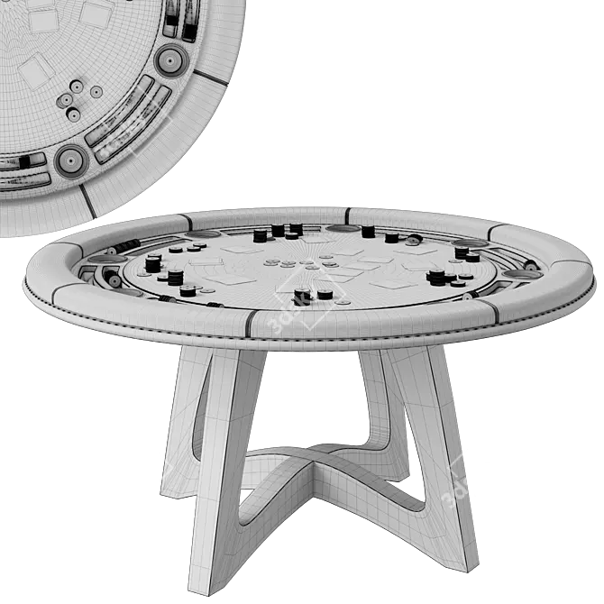 Premium 3DMax Poker Table Kit 3D model image 6